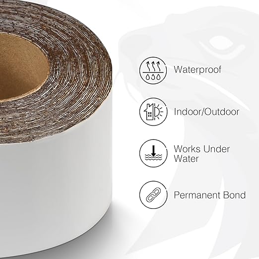 White RV Roof Sealant Tape, 2" x 25' Waterproof Repair Seal Tape – Extra Thick, UV-Resistant, Weatherproof Patch for Permanent Leak Sealing on RVs, Trailers, and Mobile Homes