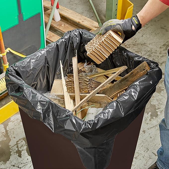 Contractor Heavy Duty Trash Bags 42 Gallon | 52 Count | 3 MIL | 32.8" X 46" | Large Black Flap Tie Construction Garbage Bags for Business Home Commercial, Industrial, Storage, Outdoor