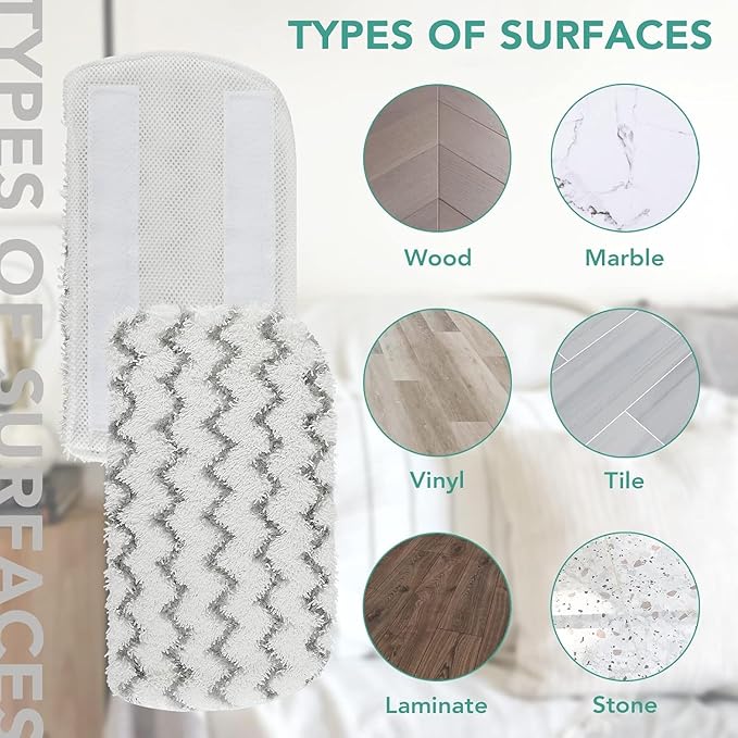 Sgizoku S1000 S2001 Steam Mop Replacement Pads for Shark Steam Mop S1000 S1000A S1000C S1000WM S10001C S1200 & S2001 SteamSpot Steam Mop - Dirt Grip, Washable & Reusable for All Floor Clean - 8Pack