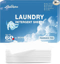 Laundry Detergent Sheet, Eco-Friendly & Hypoallergenic Wash Strips, Natural Ingredients, Ultra-Concentrated, Travel-Ready, No Plastic Jug- Unscented, (60 Loads) 30 Sheets