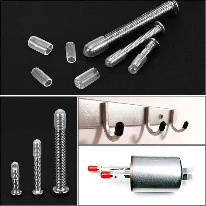 uxcell 20pcs Rubber End Caps Protective Caps 13mm ID Vinyl PVC Round Tube Bolt Cap Cover Screw Thread Protectors, Clear