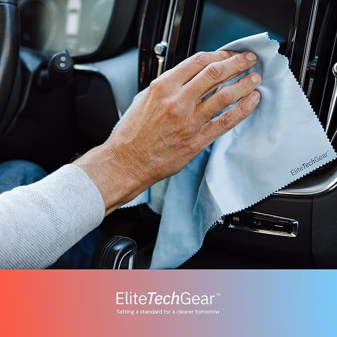 Elite Screens Microfiber Cleaning Cloth Set - 13-Pack, Blue, 6 x 7 in & 12 x 12 in - Smudge-Free Eyeglass Cleaner - Scratch-Free Screen Cleaner - Soft Lens Cleaning Cloth