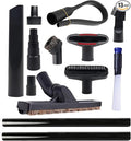 13 Pcs Universal Vacuum Attachments for Shop Vac Accessories - 2 1/2" to 1 1/4" and 1 7/8" to 1" Vacuum Hose Adapter Kit, 1 1/4" Vacuum Floor Brush Flexible Crevice Tool and Vacuum Extension Wand