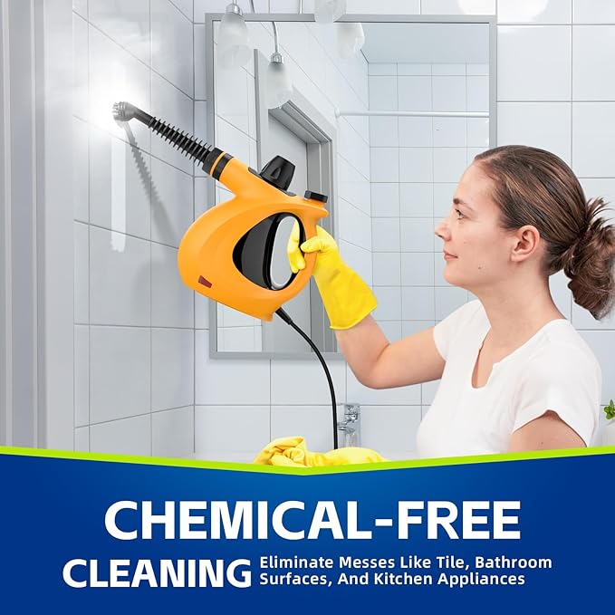 Handheld Steam Cleaner, Pressurized Multi-Surface Steam Cleaner with 11pcs Accessories, Chemical Free Multi-Purpose Steam Cleaners for Home Use, Steamer for Cleaning Floor, Tile, Windows, Couch, Grout