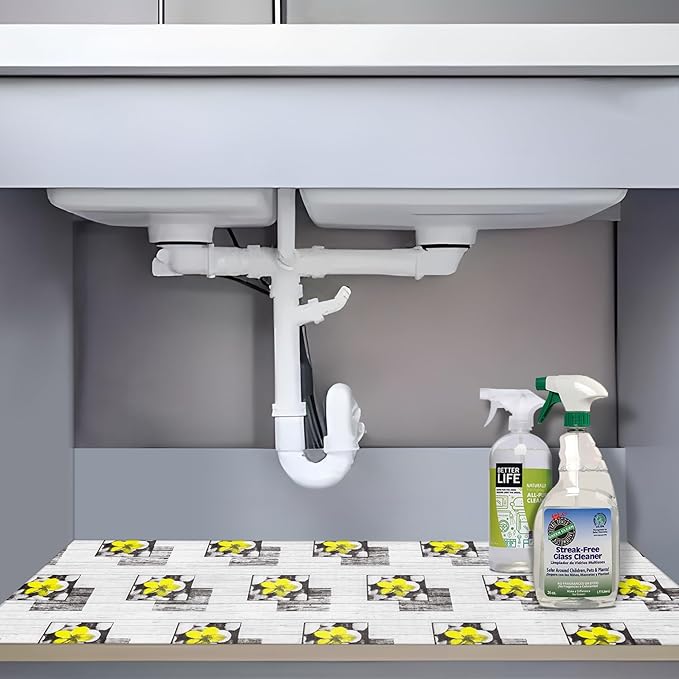 Shelf Liner 18" W x 96" L Non Adhesive Kitchen Drawer Liner, Waterproof Shelf Liner Durable Anti-Slip for Kitchen Cabinets