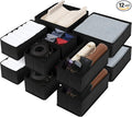 Cupic Cupid Drawer Organizer, Dresser Organizers, Foldabe Drawer Organizer Clothes, Closet Organization and Storage Dividers for Socks, Underwear and Diaper, Set of 12, Black