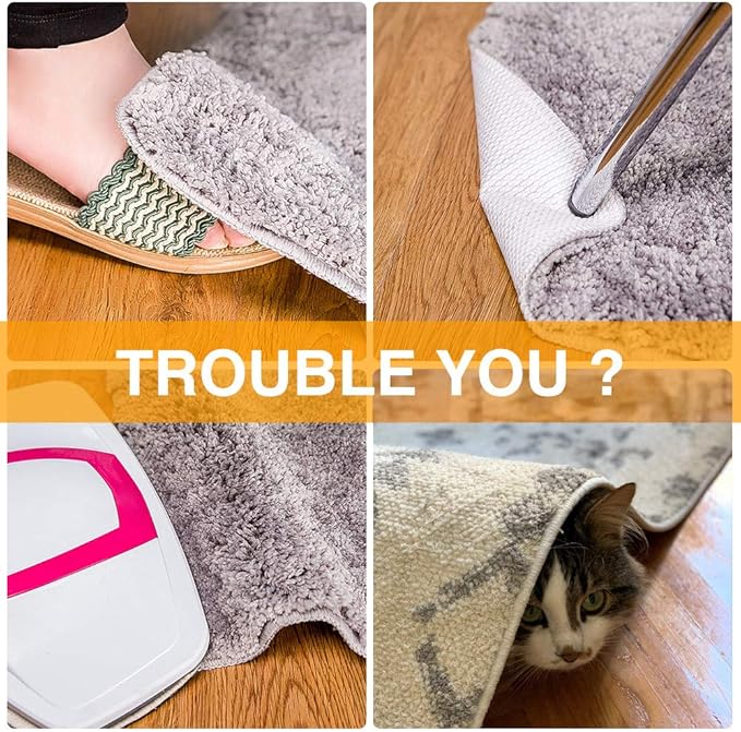 Home Techpro Rug Pads Grippers, 8 PCS Non Slip Washable Grippers, “Vacuum TECH” - New Materials to Anti Curling Rug Pad : Keep Your Rug in Place & Make Corner Flat and Easily Peel Off