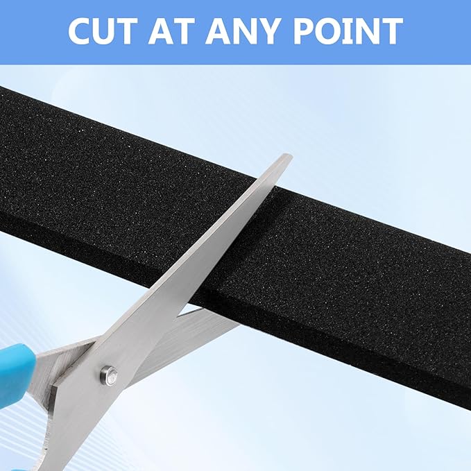 Weather Stripping Door Seal Strip (3/5 Inch X 1/8 Inch X 26Feet), Strong Adhesive, Lightproof, Soundproof, Weatherproof Foam Tape Insulation for Sliding Door, Front Door Frame, Windows- Black