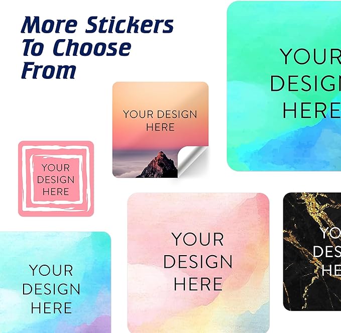 100 Custom Vinyl Stickers - Upload Your own Image, Text, Design, Logo - Personalized Logo Labels for Handmade, Packaging, Bottle, Jars, Candle, Brand Stickers (Mountain, 5x5 Square)