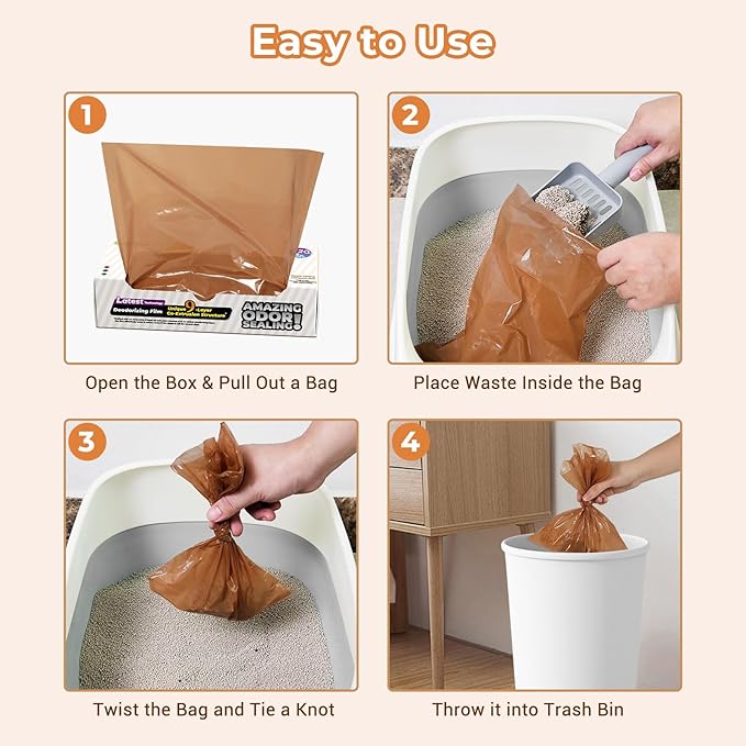 Odor Sealing Small Trash Bags Home & Food Use XL-100 Count Disposable Bags, Durable and Unscented (Color:Brown)