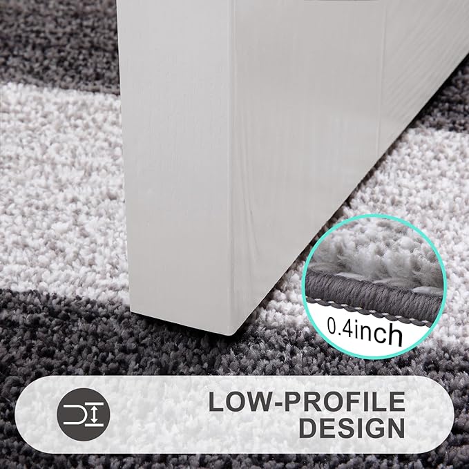 Kitinjoy Indoor Outdoor Door Mat, 47x17 Non-Slip Absorbent Dirt Trapper, Low-Profile Washable Inside Entrance Front Floor Mat, Sturdy Soft Entry Doormats for Entryway, Grey