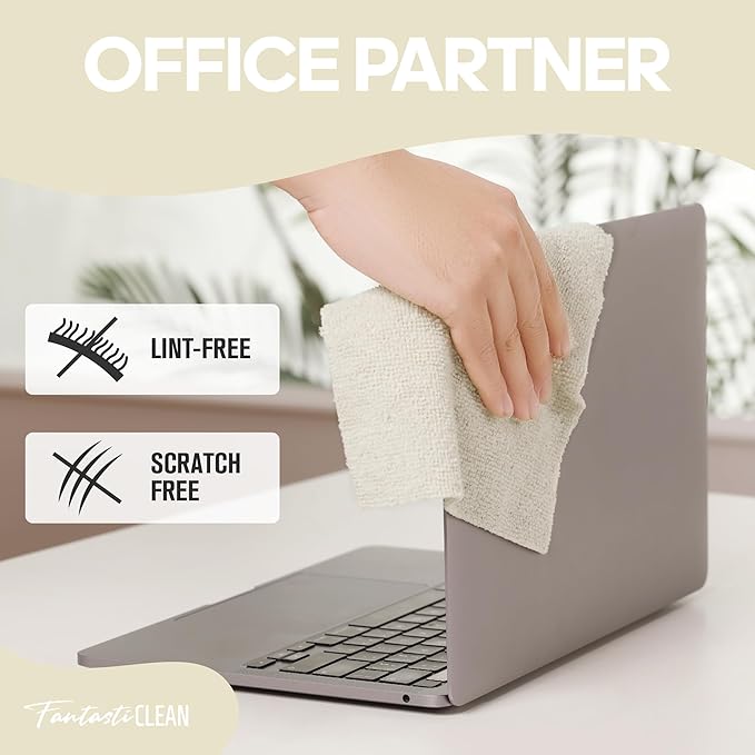 Fantasticlean Microfiber Cleaning Cloth Roll 2 Rolls 120 Pack, Tear Away Paperless Towels, 8" x 8", Reusable Washable Rags, Home Kitchen, Pet, Office, Indoor Outdoor, Portable (Pink and Off-White)