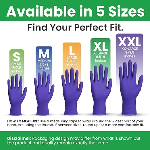 SafeWay Nitrile Disposable Gloves — Multi-Purpose Powder-Free, Non-Latex, Medical Use, and Textured Fingertips for Food Prep, Cleaning, Tattoo, Nursing, Lab, Examination, & More — (10000 pcs, Small)