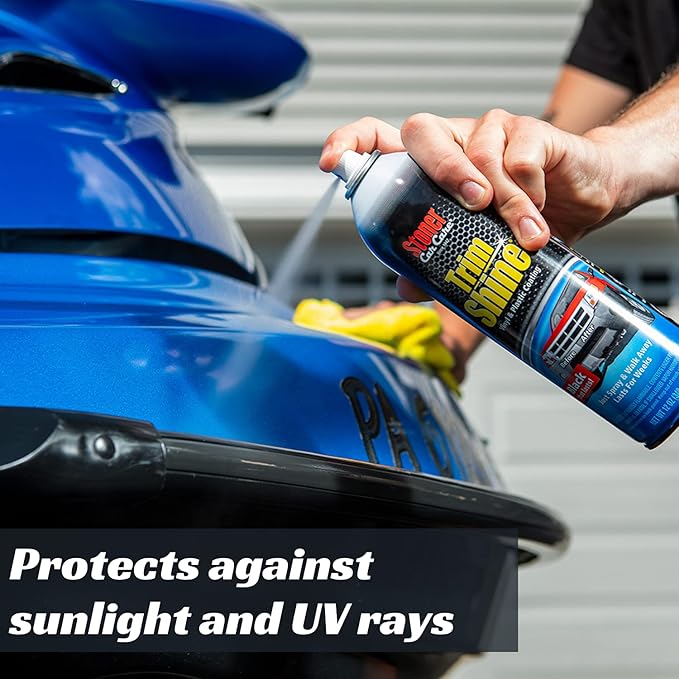 Stoner Car Care 91034 Trim Shine – Vinyl and Plastic Protectant for Interior and Exterior Detailing, Restores OEM Color, Adds Shine, UV and Water Protection, Non-Greasy, Fast-Drying – 12 oz