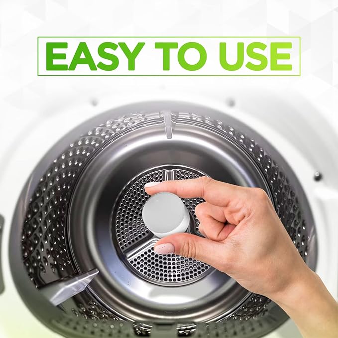 Renuv Heavy Duty Washing Machine Cleaner Descaler Tablets - Deep Cleaning for Front Load or Top Load Washer, 6 Pack