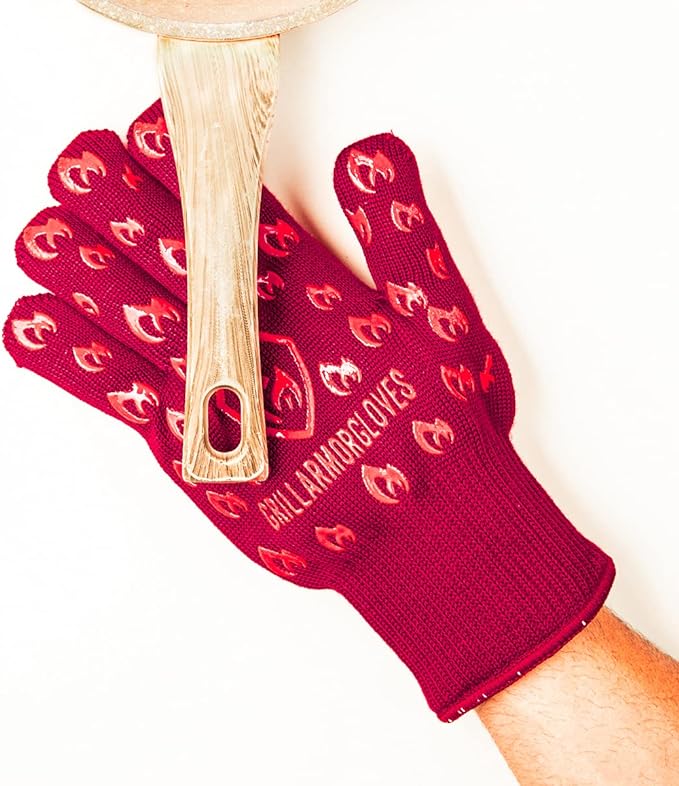Grill Armor Oven Gloves 932°F Extreme Heat & Cut Resistant Oven Mitts with Fingers for BBQ, Cooking, Grilling, Baking – Accessory for Smoker, Cast Iron, Fire Pit, Camping, Fireplace, Griddle & More