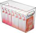 iDesign Plastic Stackable Kitchen Organizer Bin with Easy to Grip Integrated Handles for Kitchen, Fridge, Freezer, Pantry and Cabinet Organization, The Linus Collection – 12" x 5" x 7.75", Clear
