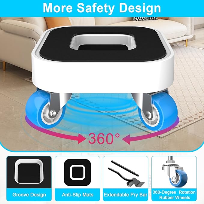 New Upgrade Furniture Sliders, Furniture Dolly with 360° Rotatable Wheels, Furniture Movers for Moving Heavy Duty Sofa, Bed, Load Capacity Up to 900lb