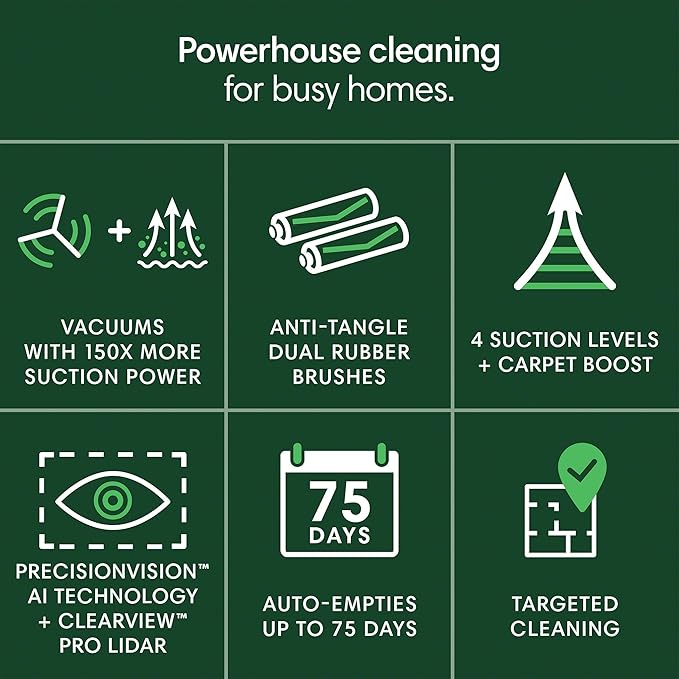 iRobot Roomba Plus 504 Vac Robot Vacuum with AutoEmpty Dock - Superior Power-Lifting Suction, Anti-Tangle Dual Rubber Brushes, Perfect for Pet Hair, Self-Empties for 75 Days, Avoids Obstacles, LiDAR