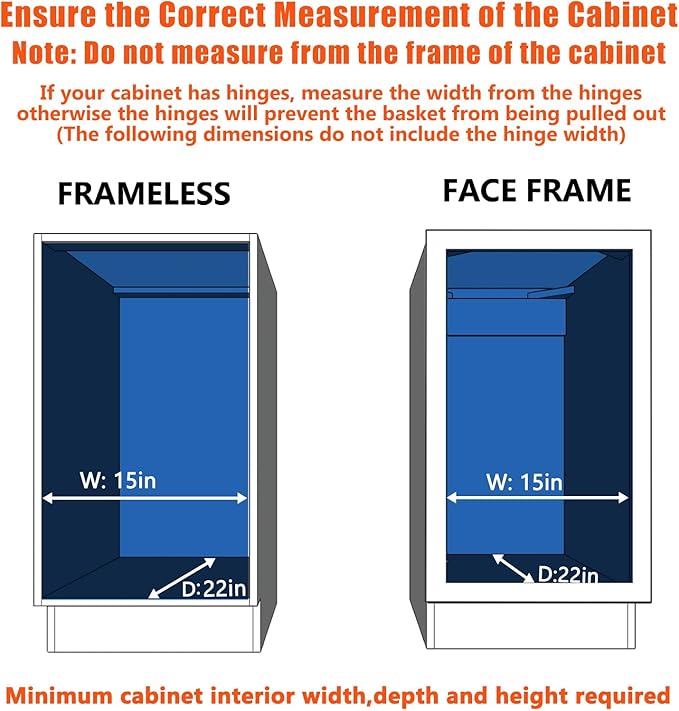 ROOMTEC Pull Out Cabinet Organizer, Cabinet Pull Out Shelves 14½" W x 21½" D, Heavy Duty Cabinet Drawers Slide Out Kitchen Cabinet Organizers Storage Shelf
