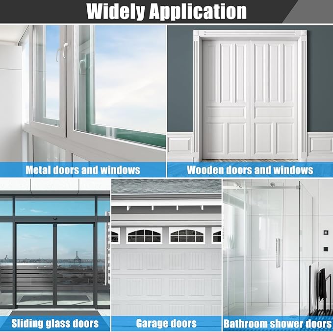 Draft Seal Tape for Doors and Windows 3 in x 40 Ft Silicone Weather Stripping Extra Thick 2mm Door Seal Strip with Strong Adhesive Draft Insulation Stopper Side Seal - Clear