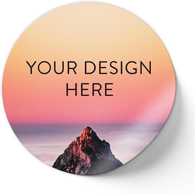 100 Custom Vinyl Stickers - Upload Your own Image, Text, Design, Logo - Personalized Logo Labels for Handmade, Packaging, Bottle, Jars, Candle, Brand Stickers (Mountain, 1x1)