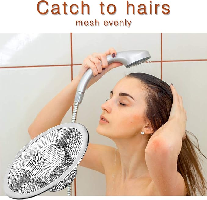 4pcs Heavy Duty Stainless Steel Kitchen Sink Strainer, 2.75" Top / 1" Mesh Metal Sink Strainer,Perfect for Kitchen Sink/Bathroom Bathtub Wash basin Floor drain balcony Drain Hole, Utility