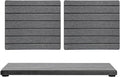 3 Pack Diatomite Stone Sink Tray, Water Absorbing Mat for Kitchen & Bathroom Counter, Quick Dry Soap Dish Makeup Vanity Caddy,Sponge Holder Organizer, Dark Gray 2pcs of 8"x 3.8" and 1pc of 3.8"x 3.8"