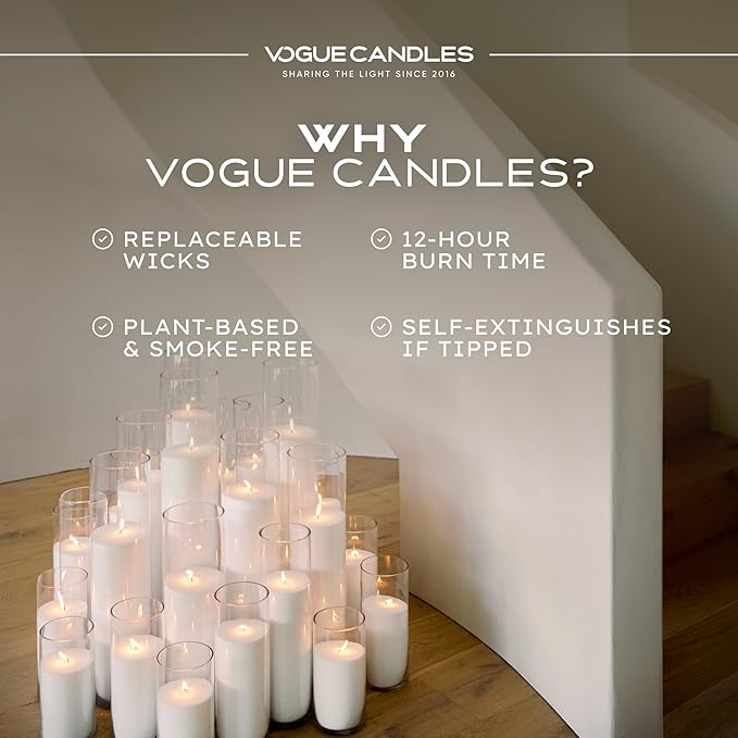 Vogue Candles Granulated Wax Refill - 1lb Plant-Based Granules Pack With 10 Clean Burning Wicks - Long-Lasting Luxury Sand Wax for DIY Candle Making