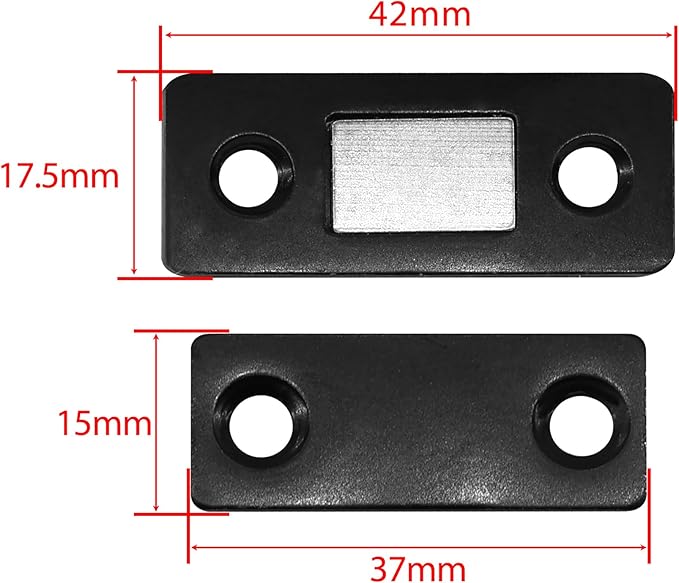 Cabinet Magnetic Catch, 6 Pack Black Ultra Thin Magnetic Cabinet Door Catch, Adhesive Cabinet Magnets for Kitchen Drawer Cabinet Door Closet, Concealed Strong Magnetic Cabinet Latch
