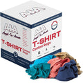 Angel-in-Armor Colored T-Shirt Rags – 50lb Bulk Box of Recycled Cotton Knit Shop Rags – Low Lint Cleaning Cloths for Mechanics, Oil Changes, Industrial and Commercial Use