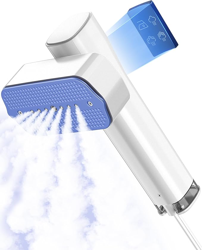 Dovety Steamer for Clothes, Portable Handheld Travel Steamer, Clothing Wrinkles Remover for Gament Steam, 1100W Powerful 2 In 1 Steamer&Iron, 100mL Water Tank Capacity, for 120V Home, Office, Travel