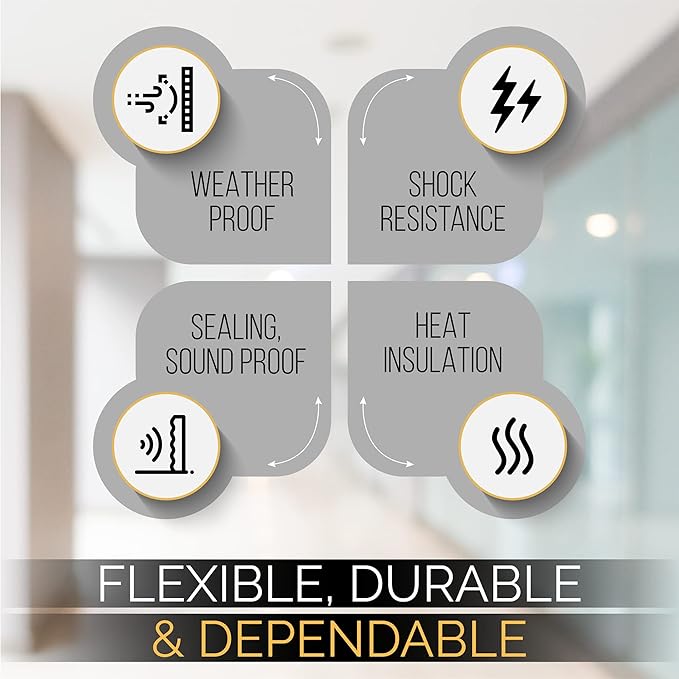 High Density Foam Weather Stripping Door Seal Strip Insulation Tape Roll for Insulating Door Frame, Window, Air Conditioner | Self Adhesive Sealing Weatherstrip (Black, 1 in 3/4 in x 13 Ft)