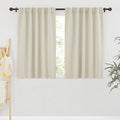 RYB HOME Room Darkening Curtains 2 Panels Set, Energy Efficient Privacy Drapes Back Tabs Small Wondow Shades for Basement Bathroom Kids' Room, 42-inch Wide by 63-inch Long, Beige
