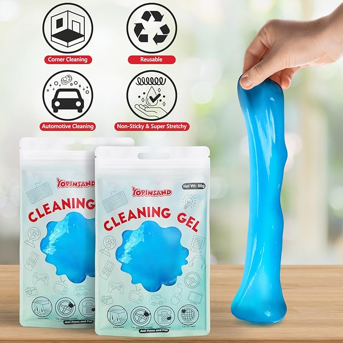 Car Cleaning Gel, 2 Pack Car Cleaning Putty, Universal Auto Deatiling Tools, Reusable Interior Cleaner for Car Keyboard Air Vent, Car Slime Cleaner Dust Cleaning Gel