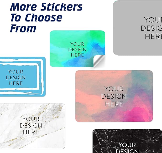 100 Custom Vinyl Stickers - Upload Your own Image, Text, Design, Logo - Personalized Logo Labels for Handmade, Packaging, Bottle, Jars, Candle, Brand Stickers (Blue Green, 4x2)
