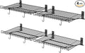 4 Pack Foldable Wall Shelf, Wall Mounted Garage Storage Shelves, Heavy Duty Wall Shelving Supports Up To 180 LBS. Floating Shelves With 8 Hooks Metal Storage Rack for Office, Kitchen and Laundry Room