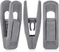 Grey Hanger Clips for Velvet Hangers - 40 PCS Gray Nonslip Velvet Hanger Clips, Skirt Hanger Flocking Clips Fit for Slim Velvet Hangers