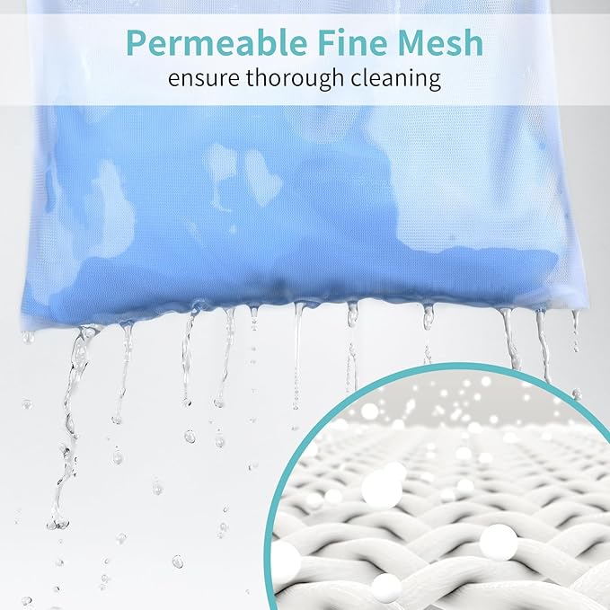 OTraki 12x16 Inch Mesh Laundry Bag 2 Pack Small Lingerie Sock Bag Washing Machine Soft Fine Mesh Zipper Laundry Bra Underwear Wash Bag for Home Travel White