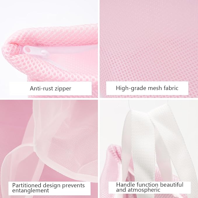 2 Pcs Special Zoning laundry bag for delicates with handles mesh laundry bags washing machine laundry totes travel storage and sorting bag(Blue2)