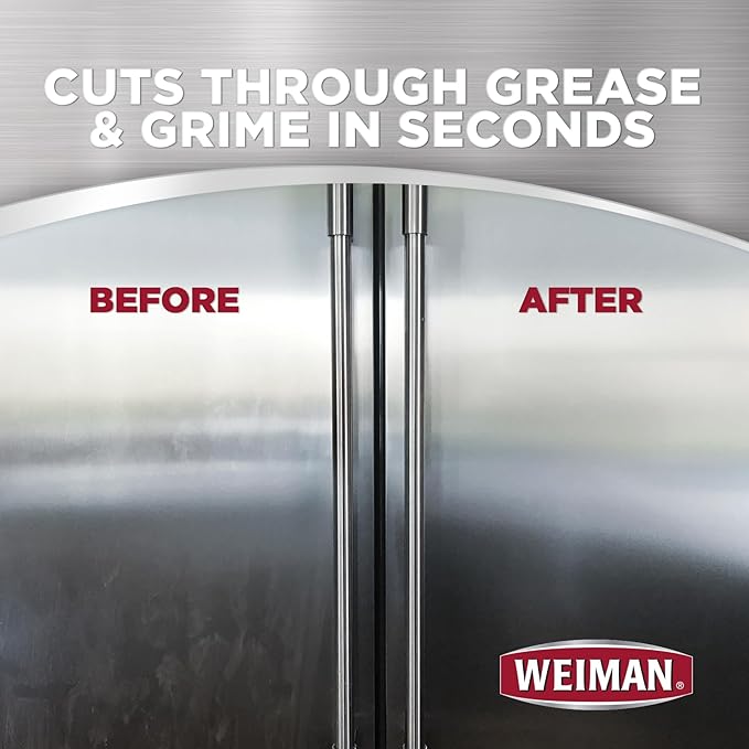 Weiman Stainless Steel Cleaner & Polish Streak-Free Shine - For Refrigerators, Oven, Dishwasher, Stove - 2 Pack Aerosol Spray with Microfiber Cloth Included