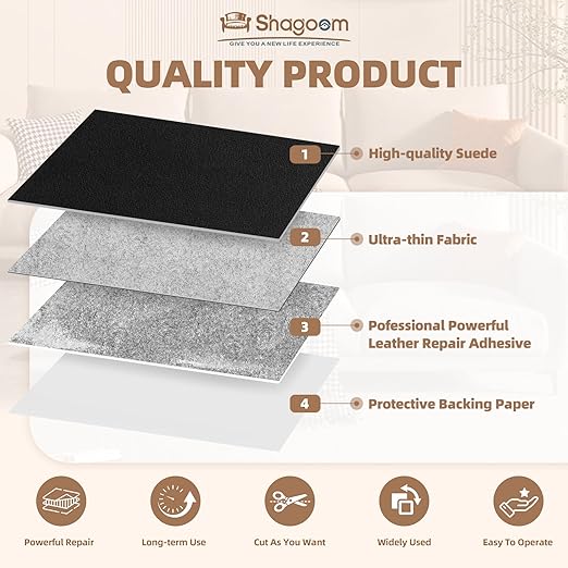 Suede Repair Patch, 17X79 Inch Fabric Large Repair Tape, Self-Adhesive Patches for Furniture, Sofa, Car Interior, Shoes, Hand Bag, Clothing (Black, 3.5X79 Inch)