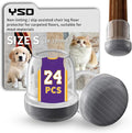 YSD 0.75Inch 24 Pcs Silicone Chair Leg Floor Protectors,Hair and dust Resistant Round Chair Leg Caps for Tilt Chair Legs,Carpet Hardwood Floor Protectors with Gray Pads