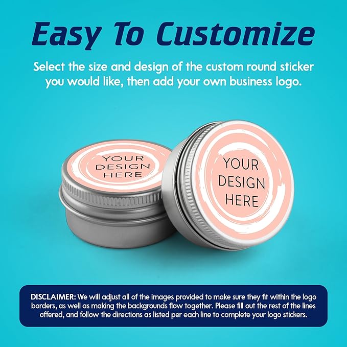 100 Custom Vinyl Stickers - Upload Your own Image, Text, Design, Logo - Personalized Logo Labels for Handmade, Packaging, Bottle, Jars, Candle, Brand Stickers (Peach, 6x6)