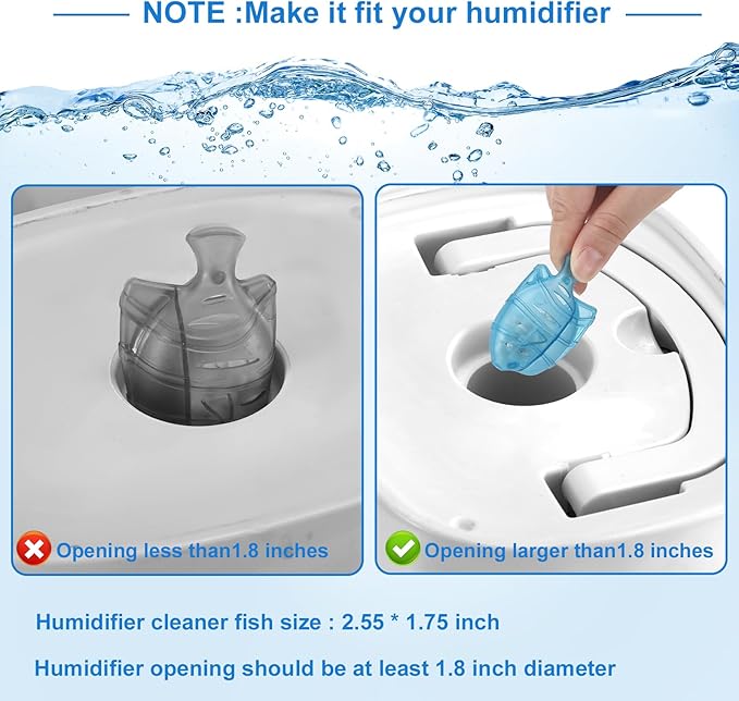 10PC Humidifier Cleaner Fish Universal Humidifier Tank Cleaner Works in All humidifiers and Fish Tanks Purifies Water, Prevent Hard Water Build-Up,Demineralization Cleaner(Blue Yellow Purple)