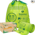 Compostable Kitchen Trash Bags 8-10 Gallon (50-Pack) – Heavy-Duty, 1.1 Mil Thick, 100% Biodegradable Bag for Medium to Large Bins. ASTM D6400, BPI & OK Compost HOME Certified Eco-friendly & Recyclable