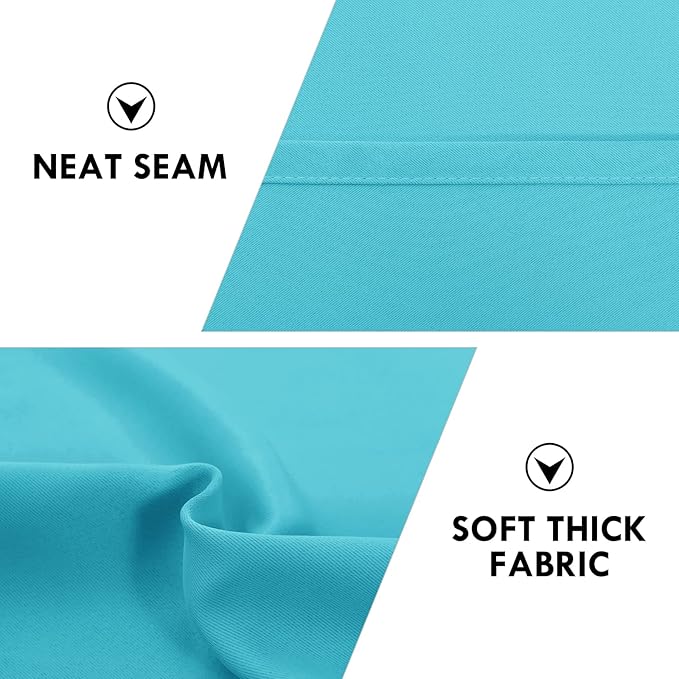 DWCN Blackout Curtains for Bedroom - Thermal Insulated Privacy Energy Saving Rod Pocket Drapes for Living Room, W 38 x L 72 Inch, Turquoise, Set of 2