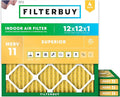 Filterbuy 12x12x1 Air Filter MERV 11 (MPR 1200) Allergen Defense Replacement (4-Pack), Electrostatic Pleated HVAC AC Furnace Filters, Made in USA (Actual Size: 11.75 x 11.75 x 0.75)