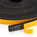 10 Feet Weather Stripping Door Seal, 4" Wide X 1/4" Thick Door Seal Strip High Density Foam Tape Adhesive Strip for Door Soundproofing,Window Insulation (4" x 1/16" x 10FT, Black)