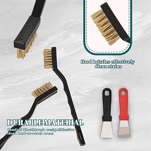 80 Pcs Mini Wire Brush Brass Brush Set, Curved Handle Masonry Brush Wire Brush for Cleaning Welding Slag and Rust